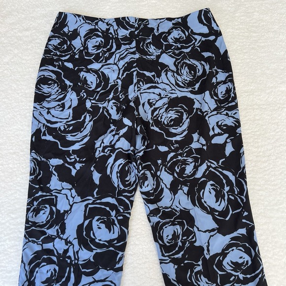 Chico's Black Label Blue Rose Floral Pants Statement Chic Art Print Sz 16 NWT - Picture 8 of 10